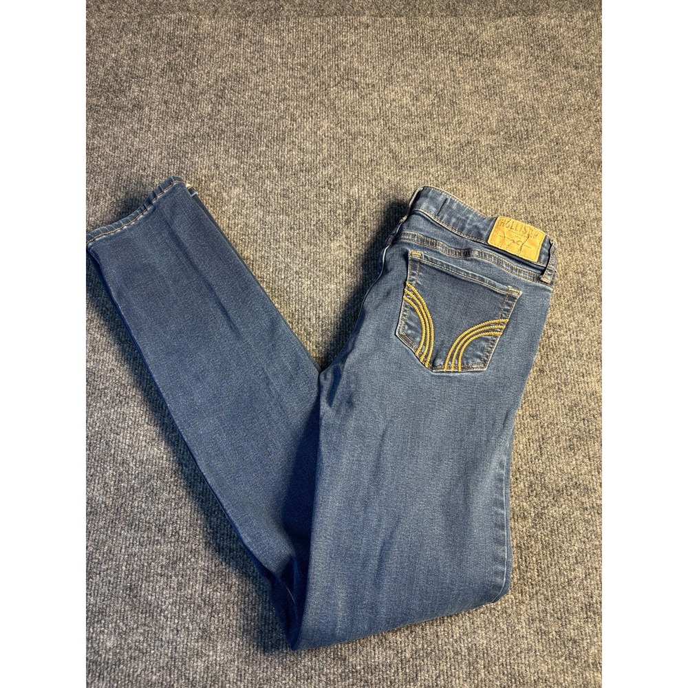 Hollister Straight Jeans Womens Size 5 Blue Denim Low Waist Slim Fit Medium Wash